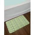 thumbnail image 2 of Hippie Bath Mat, Motorbikes and Buses with Retro Style Motifs Surfing Vacation Season, Plush Bathroom Decor Mat with Non Slip Backing, 29.5" X 17.5", Pale Green Multicolor, by Ambesonne, 2 of 2