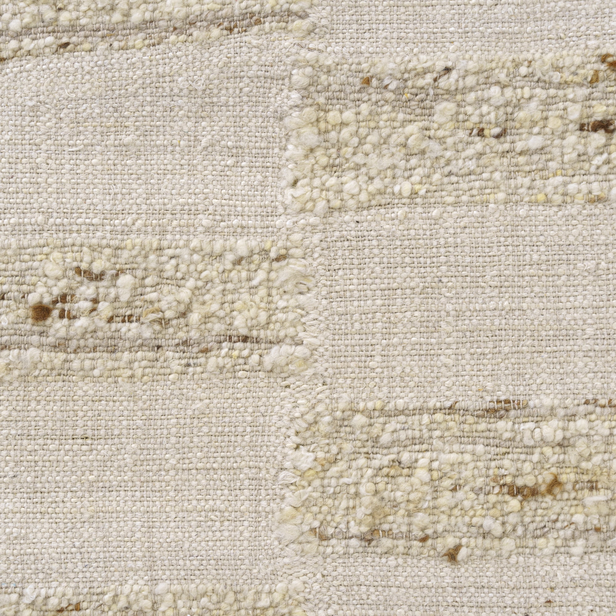 Ox Bay Hayden Checkered Farmhouse Wool Hand-Woven Indoor Runner Rug, Ivory/Natural, 2'6" x 8'