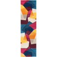 thumbnail image 2 of Well Woven Strata Squares Multi Blue Purple Fuchsia Yellow Orange Modern Geometric Hand Carved 2x7 (2' x 7' Runner) Area Rug Easy to Clean Stain & Fade Resistant Thick Soft Plush, 2 of 6
