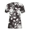 thumbnail image 5 of Summer Saving Wycnly Cute Tops for Women Floral Print V-Neck Short Sleeve T shirts Summer Plus Size Fashion Petal Sleeve Loose Breathable Tunic Blouses White XXL Clothes, 5 of 5
