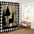 thumbnail image 5 of Christmas Elk Bathroom Curtain 72 Inch Shower Curtain with Hooks, Xmas Tree White Black Buffalo Plaid Waterproof Polyester Bath Curtain Washable Bathtub Curtain 66''x 72'', 5 of 6