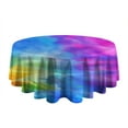 thumbnail image 5 of Colorful Tie Dye Pattern Round Tablecloth 60"x60",Wrinkle Wipeable Table Cloth for Kitchen Dining Room Picnic Patio Party, 5 of 6