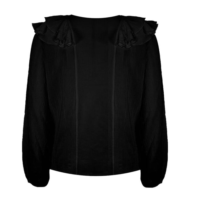 GEORGE G BLUSA CR ML OLANES EN PECHO NEGRA