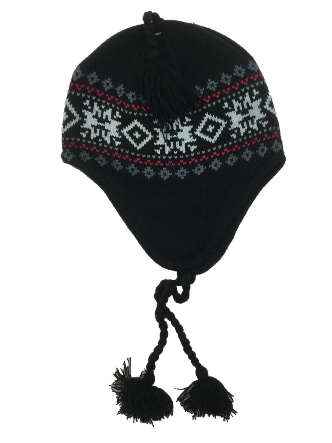 Helmet Knit 5 Hat Choices Children Boy Girl Fleece Lined Tassle Snowflakes "SALE 
