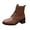 Brown, variant on Womens Wingtip Booties Chunky Heel Ankle Boots Lace Up Round Toe Vintage Comfortable Winter Shoes Brown 35