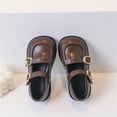 thumbnail image 5 of GiLiling Girls Mary Jane Shoes, Double Buckle Adjustable Straps, PU Upper Non-Slip Rubber Sole, Princess Dress Casual Footwear (Brown, 5-5.5 Years), 5 of 5