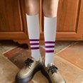 thumbnail image 4 of Calcetines deportivos hasta la rodilla celeste blanco marino, 4 of 5