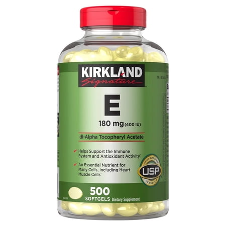 Kirkland Signature Vitamin E 180mg.  500 Softgels