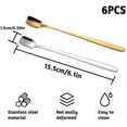 thumbnail image 2 of 6pcs Coffee Stirring Spoons, 6.1in Ice Cream Tasting Spoon, Stainless Steel Iced Tea Spoons, Long Handle Square Head Tiny Spoon for Pudding, Yogurt, Jam, 2 of 7