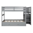 thumbnail image 5 of Full Over Full Bunk Bed with Twin Size Trundle and Stairway Convertible to Separate 2 Beds Full-Length Safety Guard Rail No Box Spring Needed, 5 of 7
