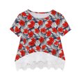thumbnail image 1 of Blusas Gibobby Moda Túnica Informal Niñas Pequeñas Estampado Flores Rojo 13-14 Años, 1 of 3