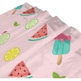 thumbnail image 3 of FREEAMG Cartoon Fruits Watermelon Lemon Pink Shower Curtain Liner, 72 x 72 Waterproof Fabric Shower Curtains with Hooks for Bathroom Hotel, 3 of 4
