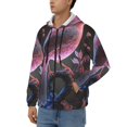thumbnail image 3 of Wukai Bird6 Print Men's Zip-Up Hoodie,Fleece Full-Zip Hoodie for Men, Hooded Sweatshirt-Large, 3 of 5