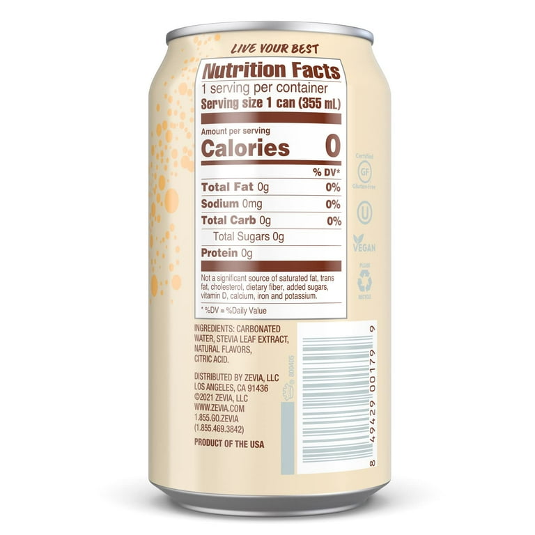 Zevia Zero Calorie Soda, Creamy Root Beer, 12 Ounce Cans (Pack of