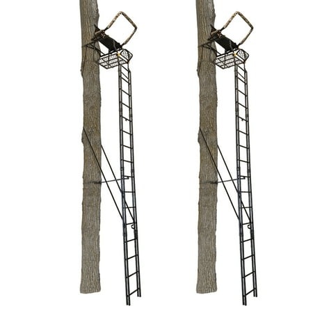Muddy 20 Foot 1 Person Hunting Deer Ladder Tree Stand Black (2 Pack)