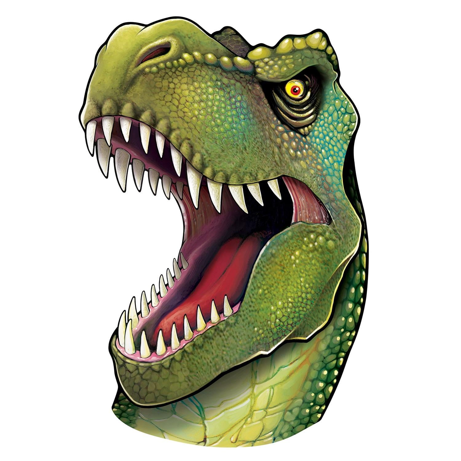 Club Pack of 12 Dinosaur Face with Razor Sharp Teeth Party Cutouts 34
