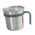 thumbnail image 4 of Camping Cup Tea Cup Portable with Lid Camping Mug 448ml Capacity Metal Cups Stainless Steel Coffee Mug for Backpacking Travel Touring Hiking Green, 4 of 8