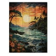 thumbnail image 3 of Designart "Coastaltropical Tropical Paradise Painting I" Nautical & Beach Print on Natural Pine Wood, 3 of 5