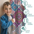 thumbnail image 3 of Blackout Kids Curtains,Boho Bohemia Flower Childrens Insulated Curtains Set Of 2,Bedroom Essentials,Toddler Room Decor 42"x54"(106x137cm), 3 of 4