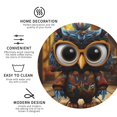 thumbnail image 4 of Gaeub Quirky Owl With Glasses Print 6 Pcs Leather Coasters for Drinks ,Drink Coasters Sets,Drink Table Cup Coasters for Living Room Kitchen Coffee Decor,Round Shape, 4 of 7
