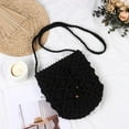 thumbnail image 5 of Crochet Mini Bucket Bag Purse Summer Woven Beach Shoulder Bag Drawstring Closure Crossbody Bag Handmade Hobo Bag, 5 of 9