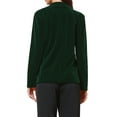 thumbnail image 3 of INSPIRE CHIC Velvet Blazer for Women Long Sleeve Notch Lapel Button Vintage Work Office Blazers with Pockets XL Dark Green, 3 of 6