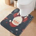 thumbnail image 2 of Yayeee Bath Rug for Bathroom Floor Non Slip Rectangle Fluffy Soft Absorbent Mat, 16"x24", Blue Christmas Santa, 2 of 7