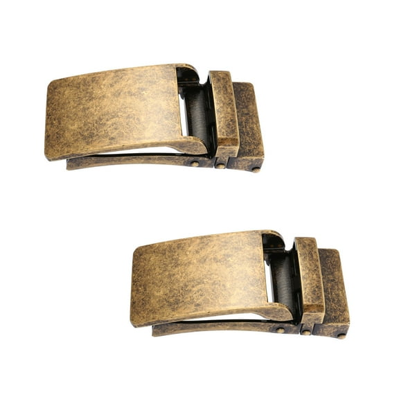 2 Pcs Ratchet Belt Buckle Leather Replacement Boys Man Brown