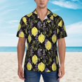 thumbnail image 4 of Balery Lavender Flowers Print Men's Hawaiian Shirts Short Sleeve Beach Shirt Relaxed Fit Vacation Button Down Shirts-, 4 of 9