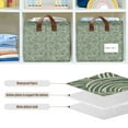 thumbnail image 4 of Yayeee Foldable Storage Basket for Shelves with Handles Waterproof Cloth Bins, Retro Green Abstract, 4 of 7