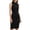 Black, variant on Women's Elegant Sleeveless Ruched Bodycon Midi Dress Vintage High Neck Tie Waist Zip Up Work Office Business Dress