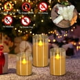 thumbnail image 2 of Velas sin llama Wemarry, pilares de vidrio acrílico con mando a distancia, paquete de 12, 2 of 6