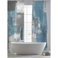 thumbnail image 5 of Blue Grey Sheer Curtains 108 Inch Length 2 Panels Set for Living Room/Bedroom, Modern Oil Painting Art Abstract Semi Curtain Sheers Drapes Rod Pocket Curtains Window Treatment Set 52''x108''x2, 5 of 7