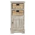 thumbnail image 2 of SAFAVIEH Connery Solid Nautical 2 Wicker Basket Storage Cabinet, Vintage White, 2 of 13