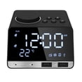 thumbnail image 2 of LED Radio despertador digital Puertos USB dobles Mesita de noche Reloj electrónico Negro, 2 of 9