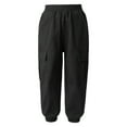 thumbnail image 4 of MSemis Boys Solid Color Cargo Pants Athletic Sports Casual Jogger Dungarees Trousers Black 10, 4 of 5