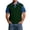 Blackish Green, variant on Men's Patchwork Denim Short Sleeve Polo Shirt Casual Button down Top, Pink M