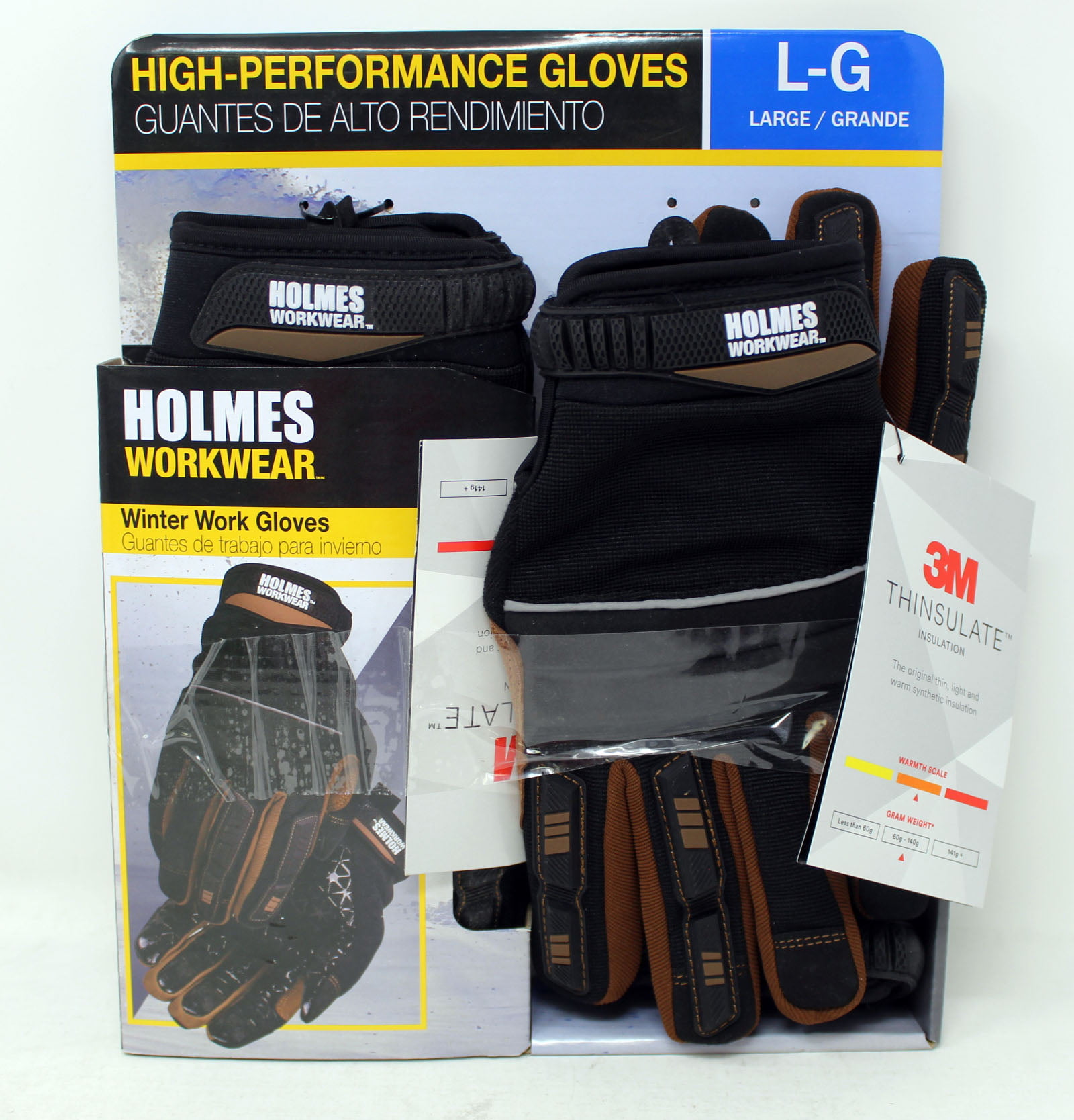 XL 2 Pair Holmes Workwear 3M Thinsulate C-100  Winter Work Gloves M LG 