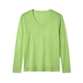thumbnail image 7 of UVEASISHA Men's Cotton T-Shirt Long Sleeve V Neck Solid Basic Tees Relaxed Fit Casual Summer Tops Vacation Street Breathable Undershirt Green S, 7 of 7