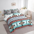 thumbnail image 3 of jejeloiu Retro Bull Skull 7-Piece Twin Bedding Sets,Boho Exotic Style Bedding Comforter Set,Rustic Aztec Triangle Sheet Sets For Adults,Super Cozy Room Decor Reversible, 3 of 8
