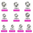 thumbnail image 2 of 100Pcs Assorted Hose Clamps Stainless Steel Ear Cinch Rings Crimp Pinch Kit, 2 of 5