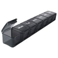 thumbnail image 1 of Organizador de pastillas, contenedor portátil de 7 días, tableta sellada, dispensador de celosía independiente, 8 rejillas, recordatorio, Almacenamiento y organización del hogar negro transparente Matsuzay HA028254-03, 1 of 6