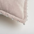 thumbnail image 6 of Rizzy Home Solid With Hand Applied Beading Cotton Velvet Poly Filled Decorative Throw Pillow, 22"x22", Dark Grey, 6 of 11