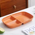 thumbnail image 1 of Divided Dish Diet Reusable Dinner Plate Kitchen Dinnerware Portion Plates For Adults 3 Compartments Microwave Safe Orange, 1 of 6