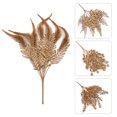 thumbnail image 3 of Xiao Hua Plantas artificiales, hojas artificiales que simulan arbustos, ideal para decoración de jardín, bodas, festivales, mesas y macetas - Juego de 2 (espigas doradas), 3 of 5