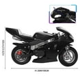 thumbnail image 3 of Floseru 50cc 2-Stroke Gas Motorcycle for Kids Teens, Heavy-Duty Mini Motorcycle Pocket Bike with 170 LB Capacity, Up to 20MPH, 11" Wheels, Dual Headlights Disc Brakes, Street Legal Mini Bike, 3 of 10