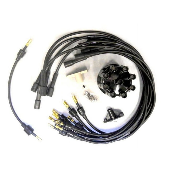 Ignition Tune-Up Kit - Spark Plug Wire Wire Set, Cap and Rotor - Compatible with 1977 - 1991 Dodge D150 V8 1978 1979 1980 1981 1982 1983 1984 1985 1986 1987 1988 1989 1990