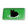 thumbnail image 1 of Black Cat Sitting on Feathers Metal Rectangle Lapel Hat Pin Tie Tack Pinback, 1 of 3