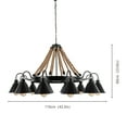 thumbnail image 2 of Rustic Farmhouse Pendant Chandelier Ceiling Light Cafe Bar Hemp Rope Fixture, 2 of 18