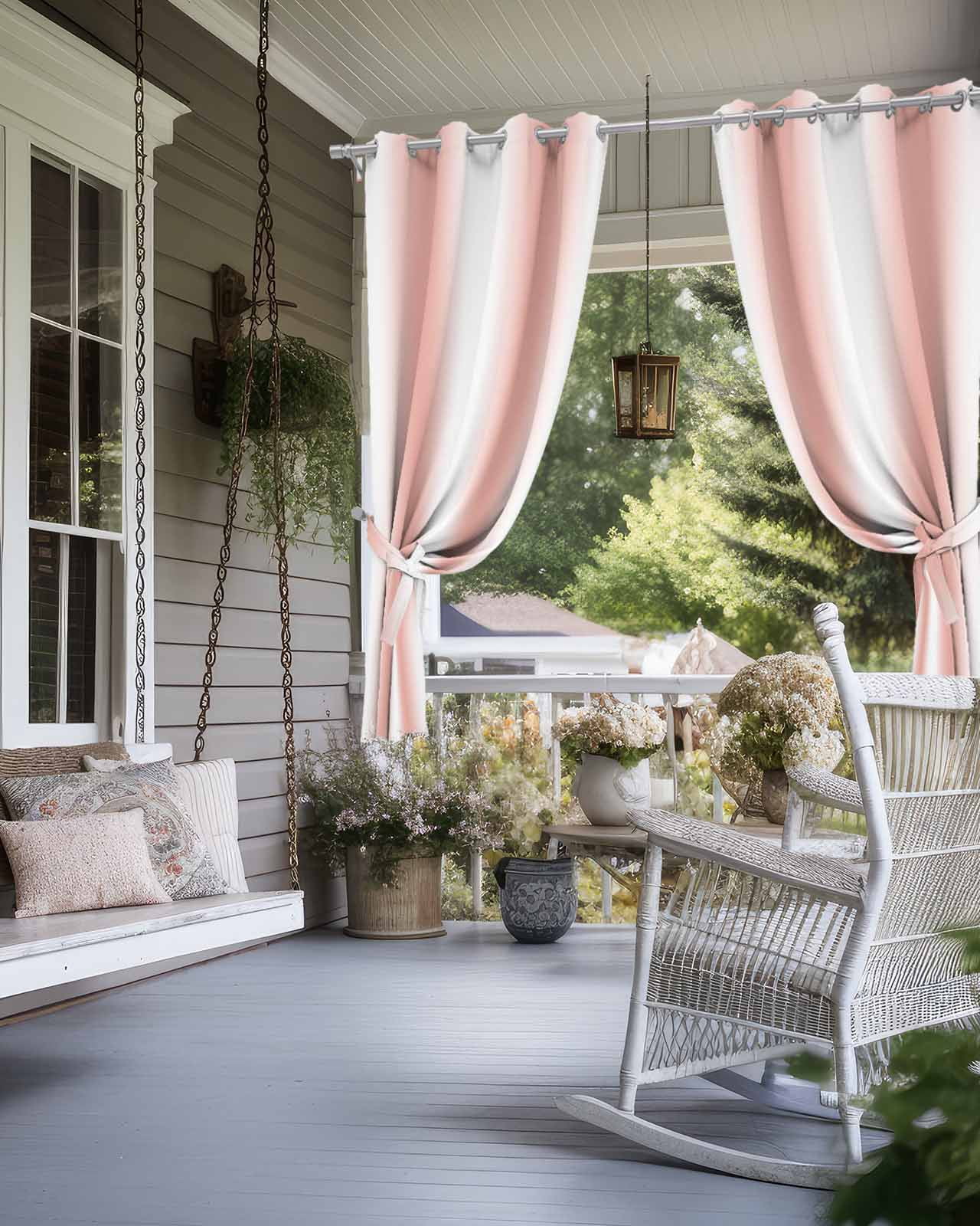 nqOlkjepod Outdoor Curtains for Patio Waterproof, Pink Ombre Outdoor Privacy Panels Grommet, Farmhouse Modern Abstract Art Blackout Outside Curtains for Porch/Cabana/Pergola 54"x108", 2 Panels